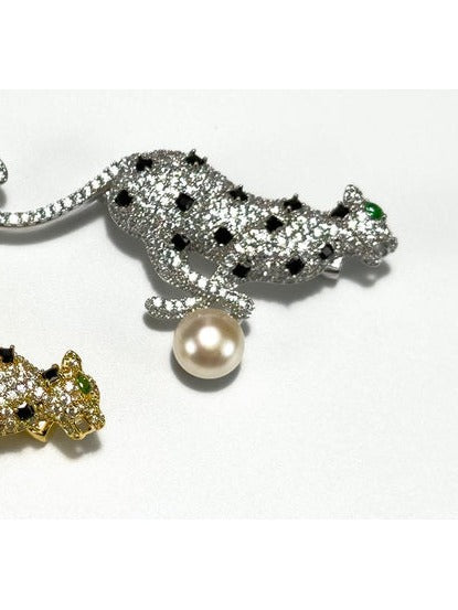 Pearl Cheetah Brooch