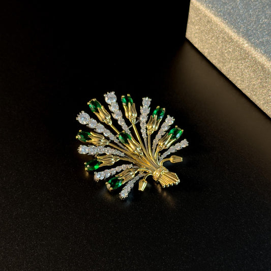 Green Bouquet Brooch