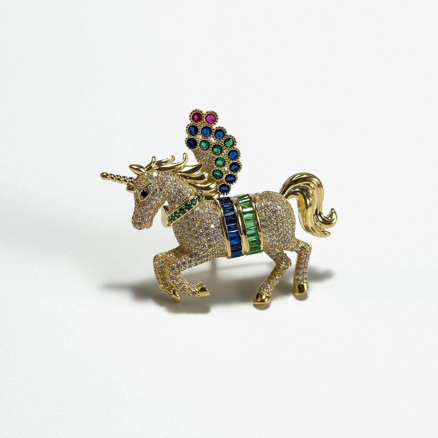 Gold Unicorn Brooch
