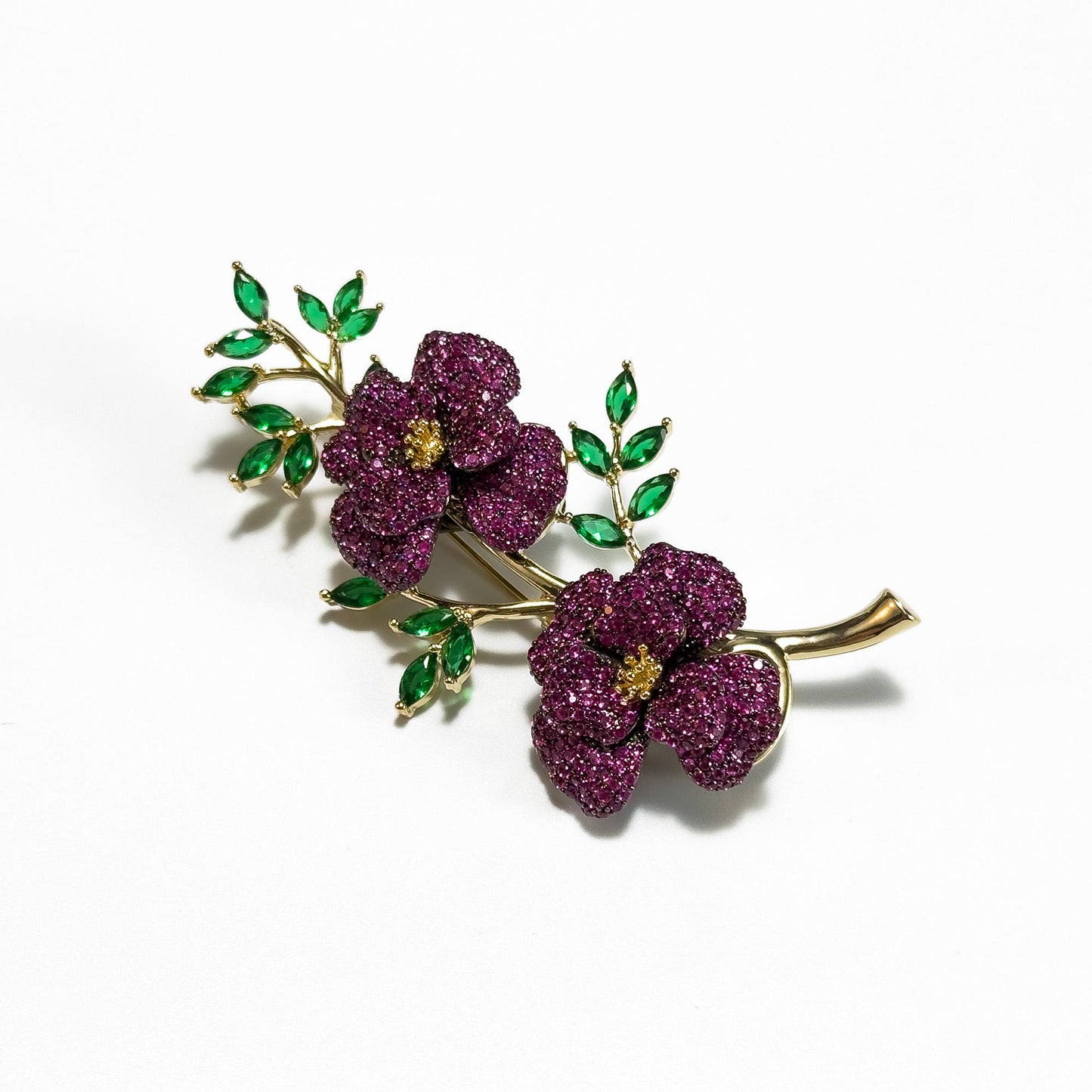 Floral Rhinestone Brooch