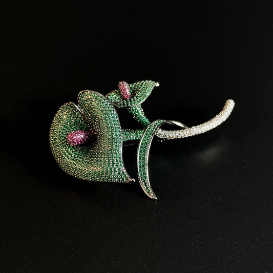 Green Calla Lily Brooch