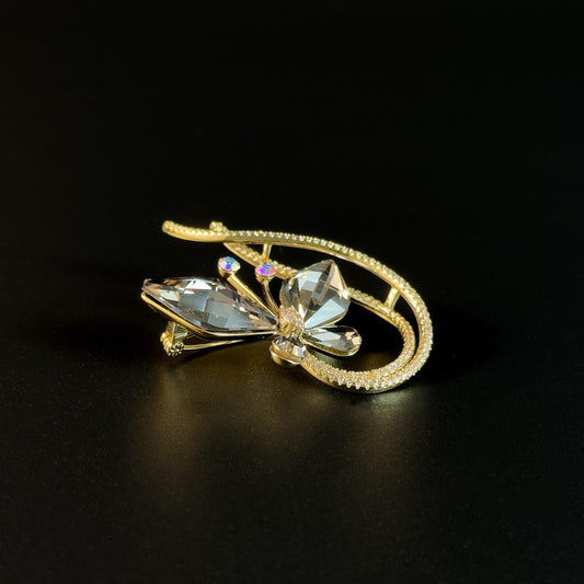 Crystal Butterfly Brooch