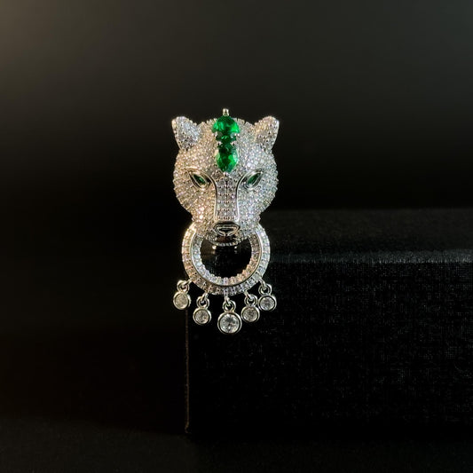 Silver Panther Brooch