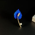 Blue Calla Lily Pearl Brooch