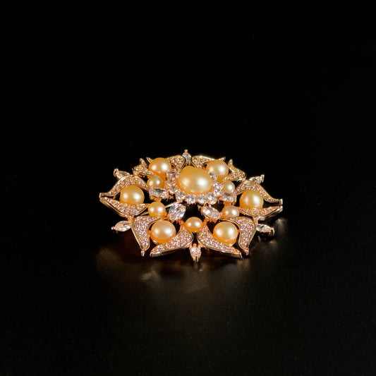 Pink Pearl Flower Brooch