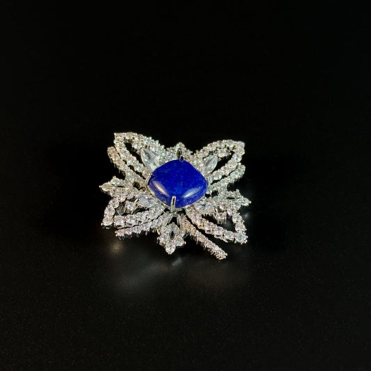 Sapphire Flower Brooch