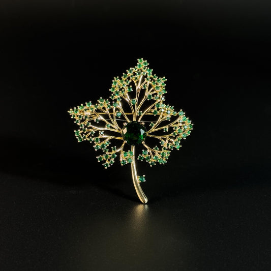 Two-Tone Maple Leaf Brooch