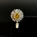 Yellow Zircon Snowflake Pendant