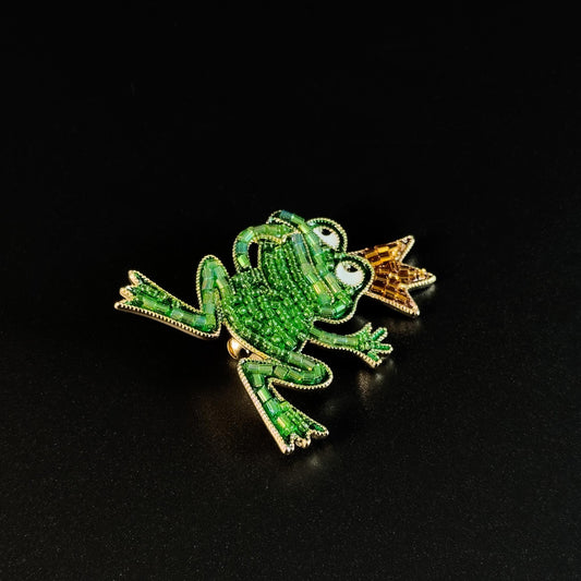 Green Frog Brooch
