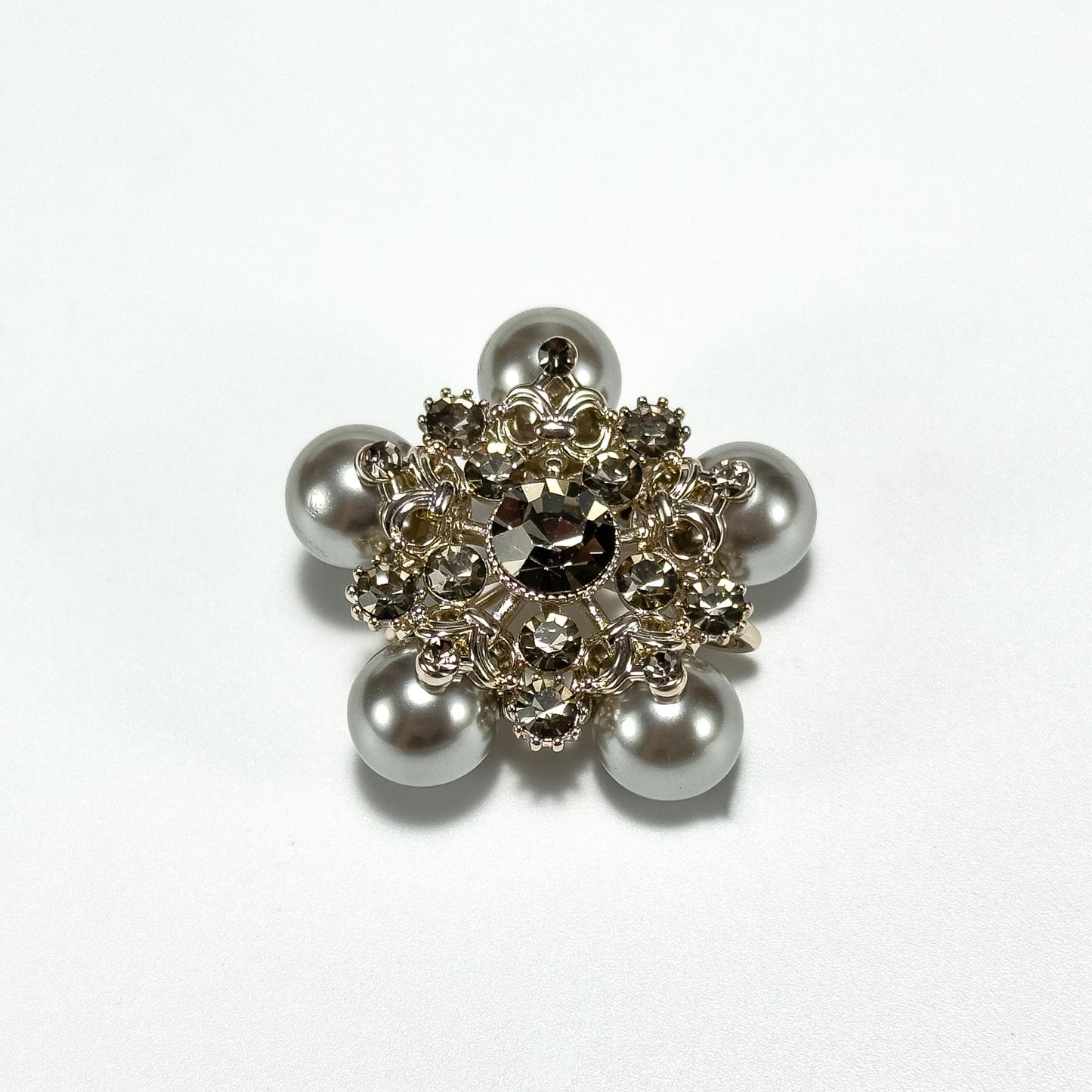 Black Pearl Flower Brooch
