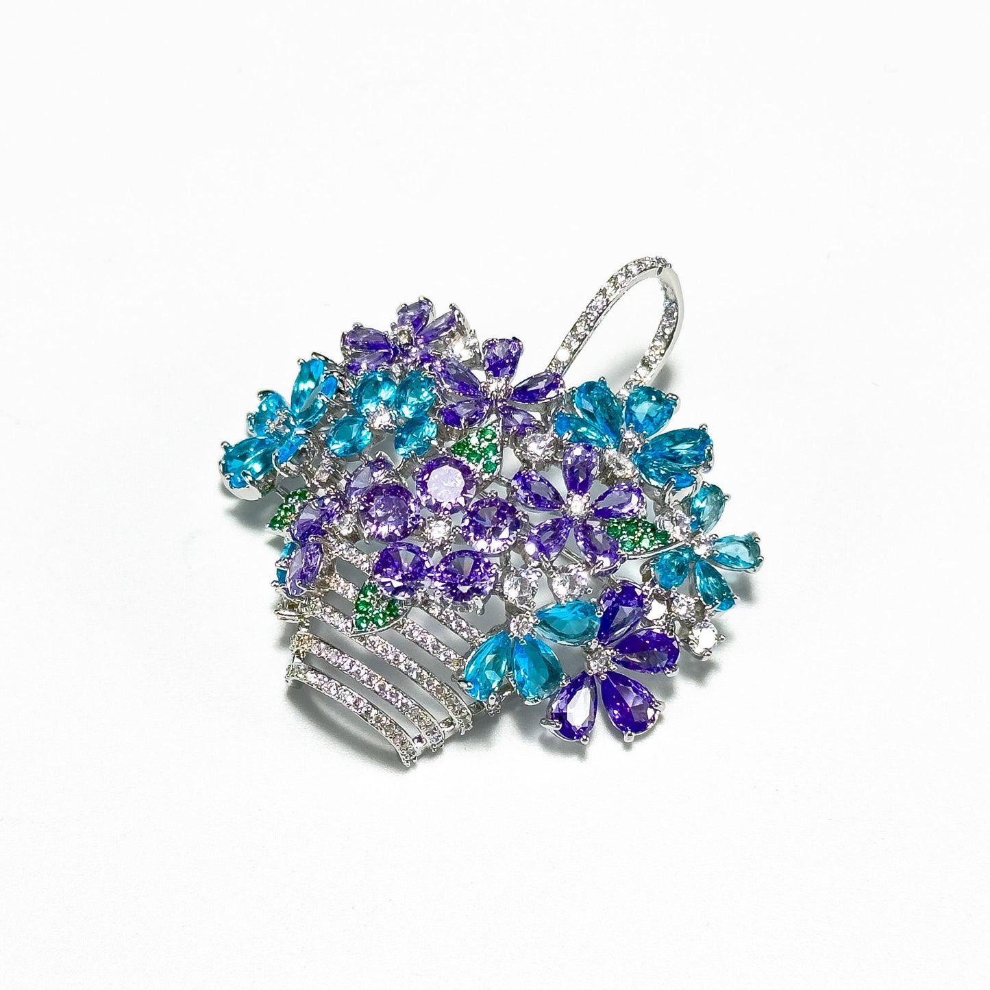 Colorful Flower Basket Brooch
