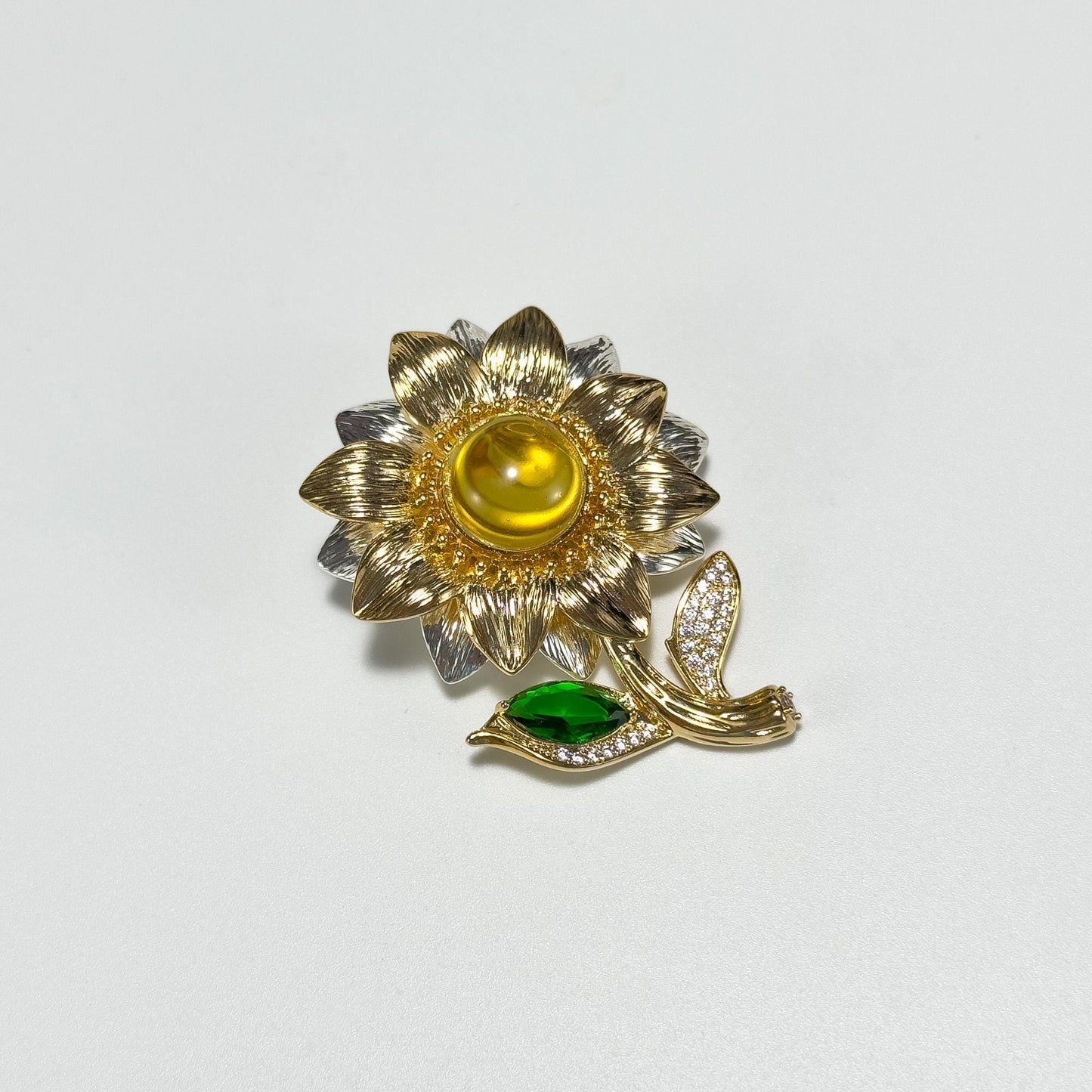 Gold Sunflower Brooch