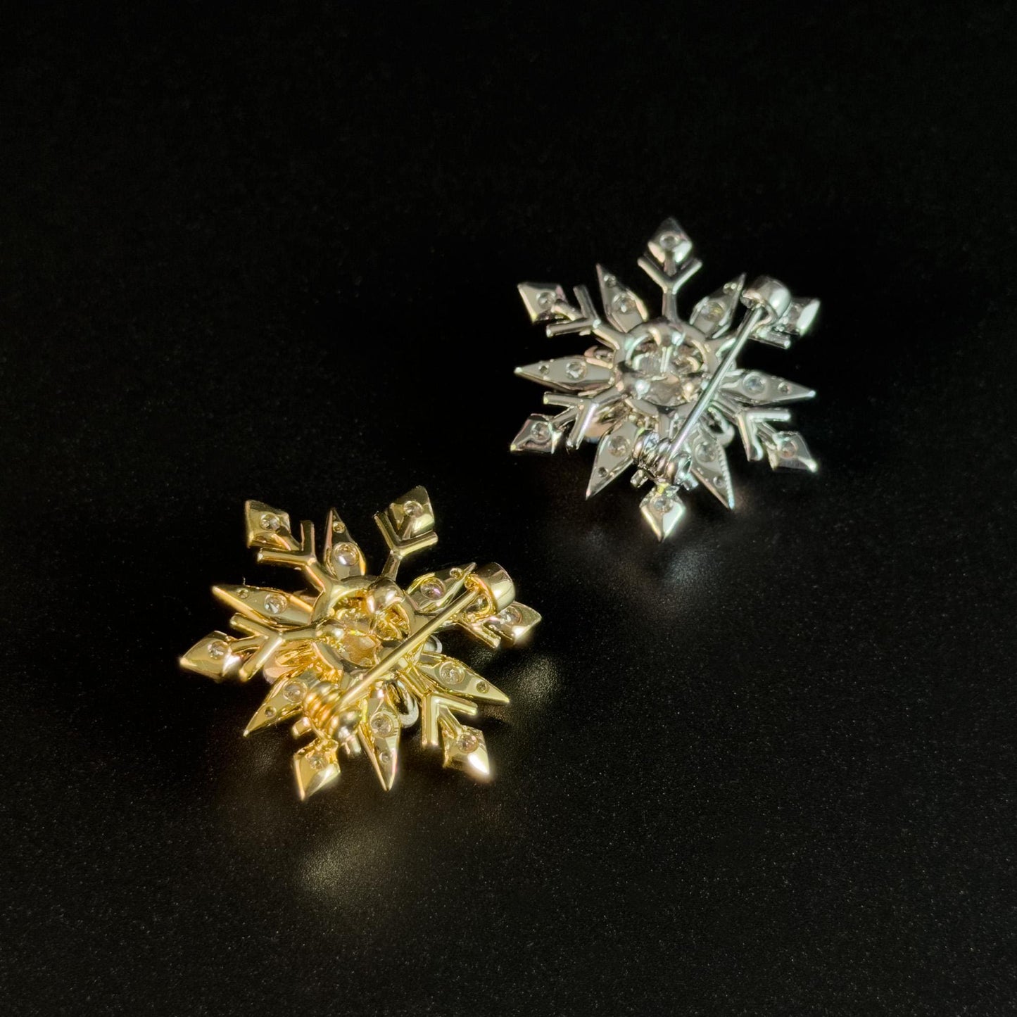 Gold Snowflake Brooch
