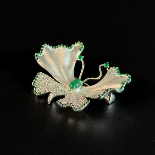 Emerald Butterfly Brooch