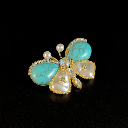 Turquoise Butterfly Brooch
