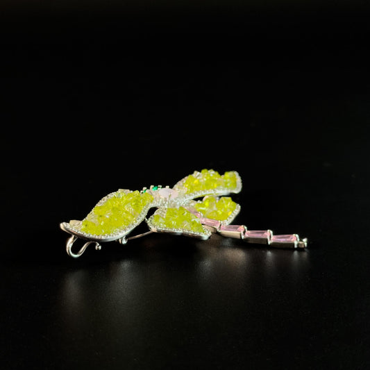 Olive Green Dragonfly Brooch