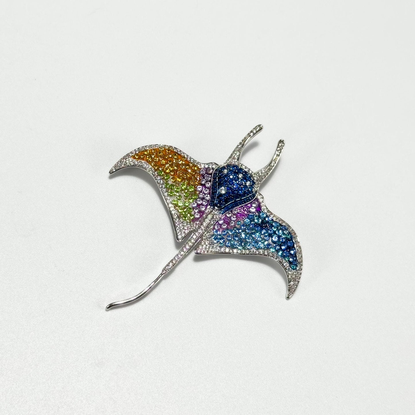 Colorful Manta Ray Brooch