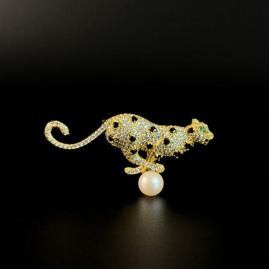 Pearl Cheetah Brooch