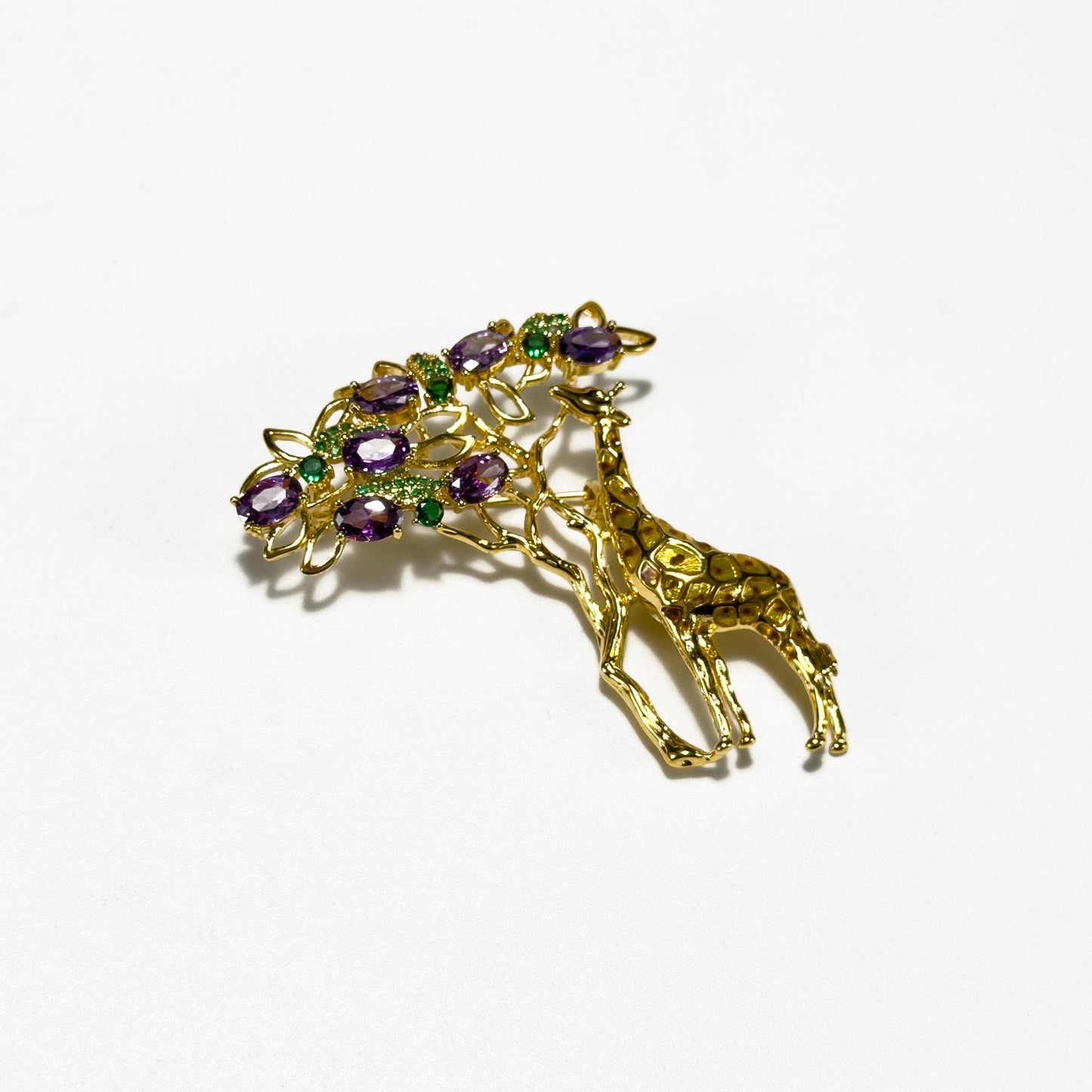 Giraffe Eating Leaves Brooch