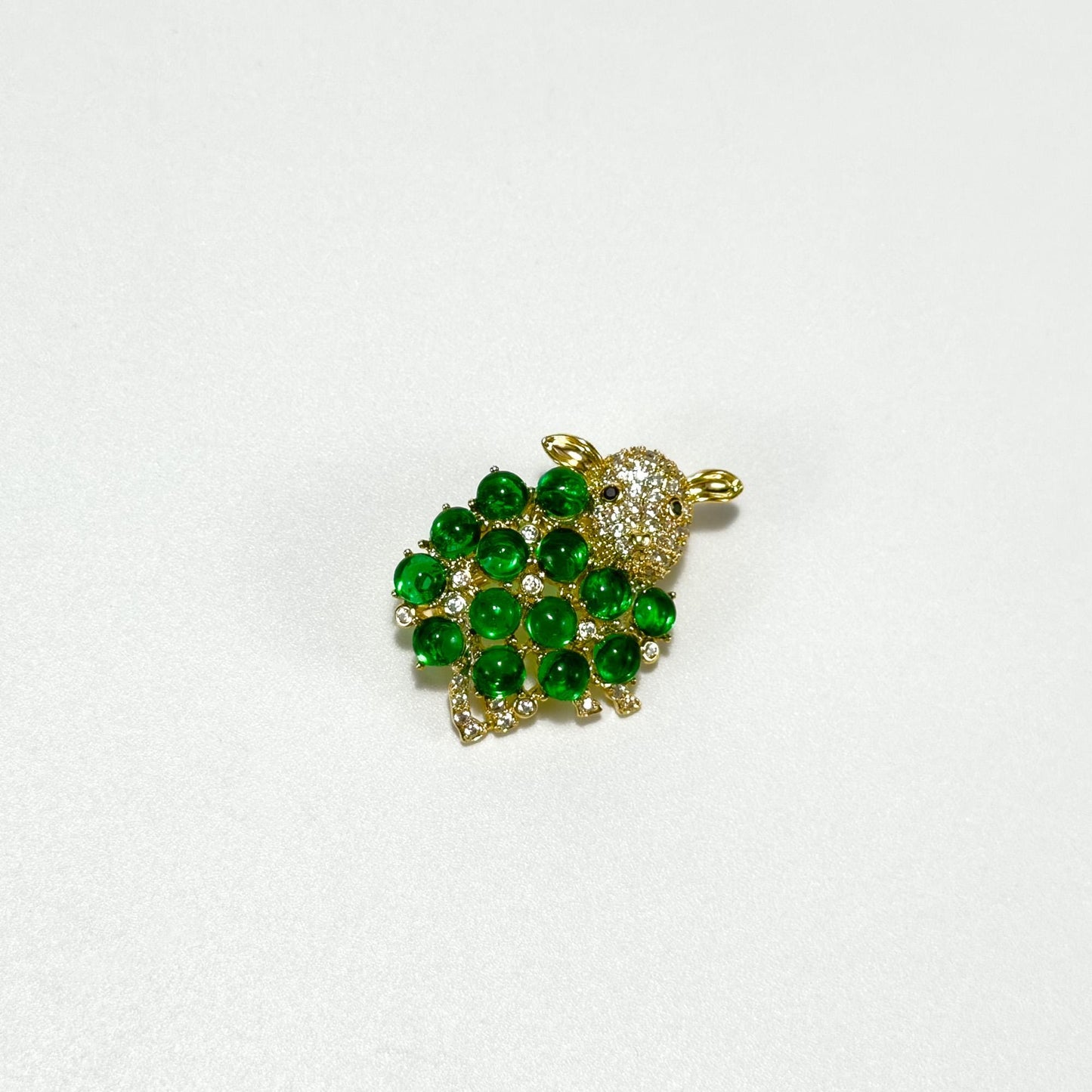 Emerald Sheep Brooch