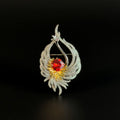Silver Crown Swan Brooch