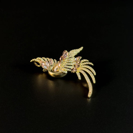 Golden Bird of Paradise Brooch