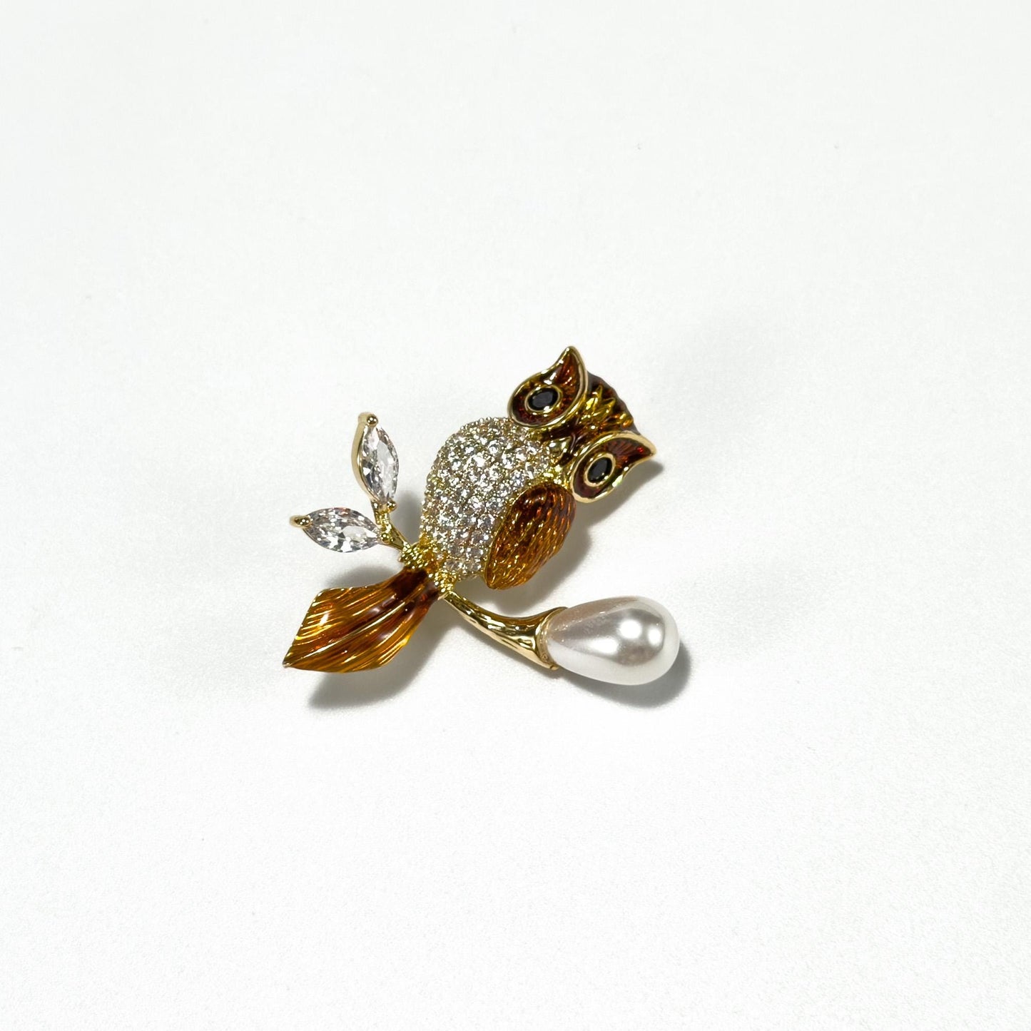Pearl Owl Brooch