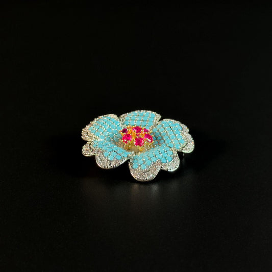 Blue Flower Brooch