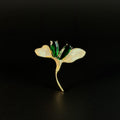 White Zircon Flower Brooch