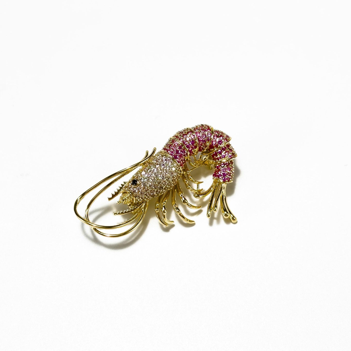 Golden Shrimp Brooch