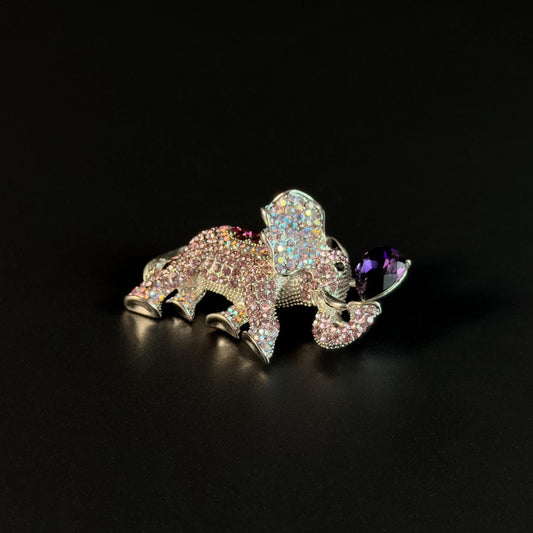 Purple Elephant Brooch