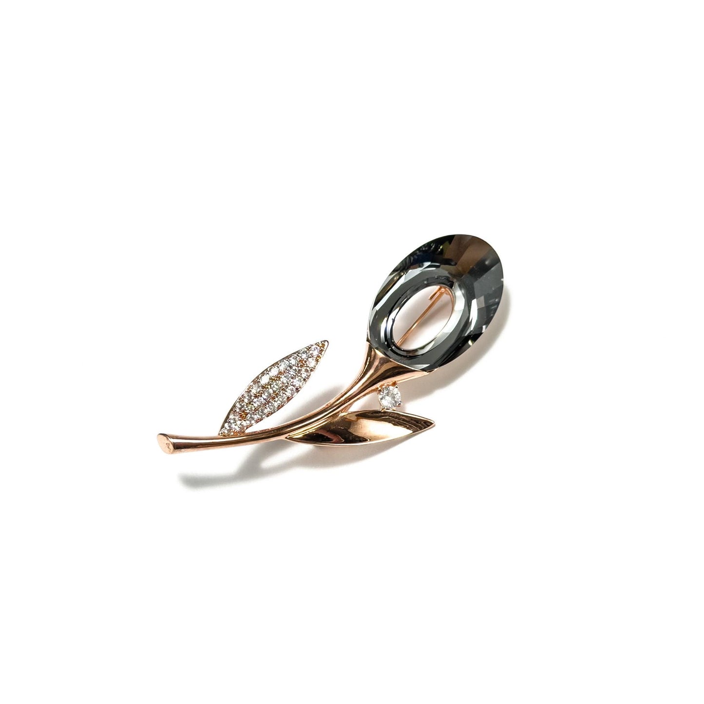 Grey Tulip Bouquet Brooch