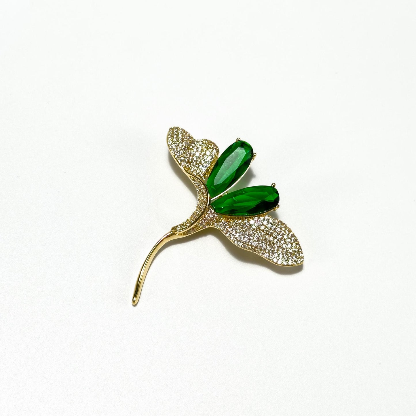 Green Zircon Flower Brooch