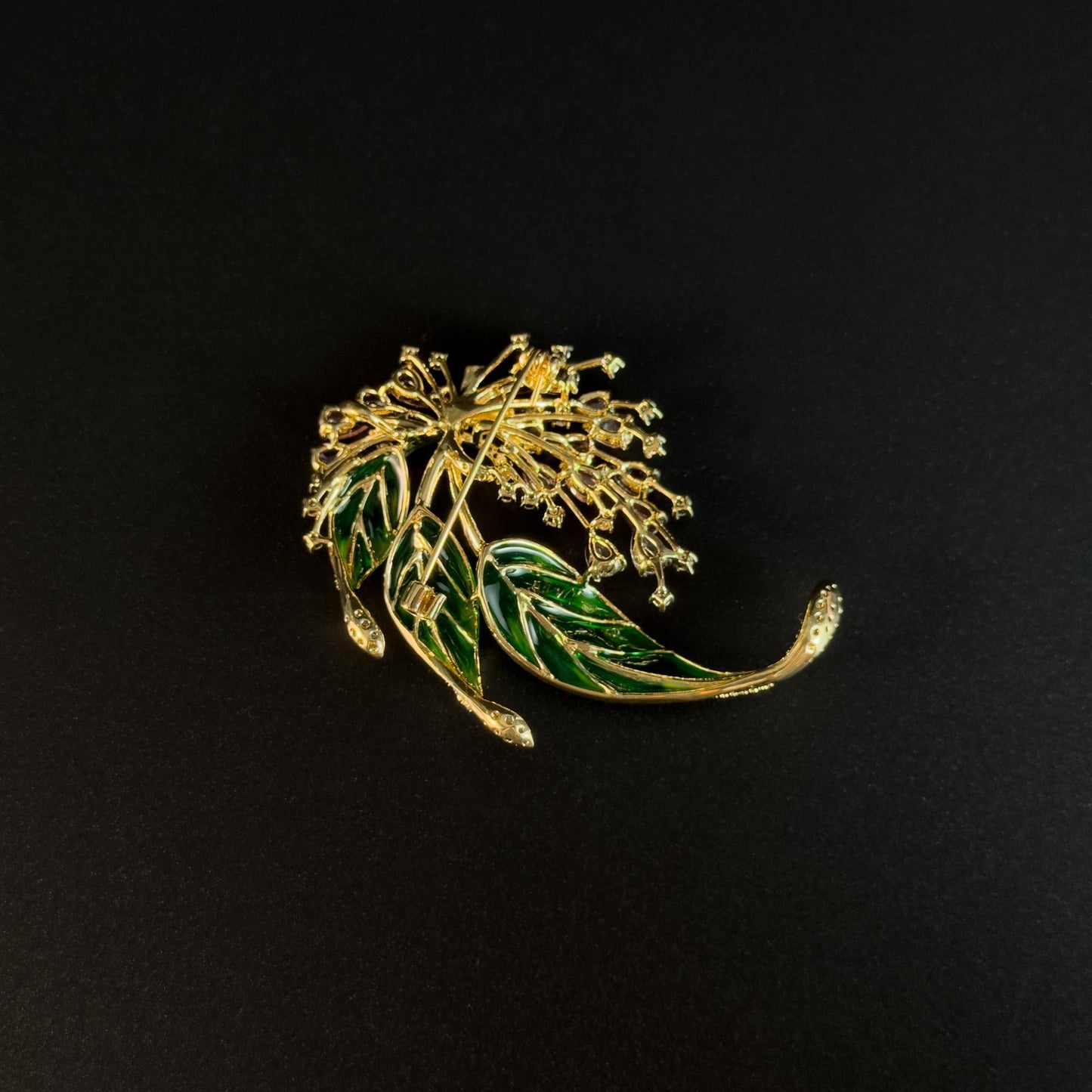 Amphimachus · Verdant Firework and Leaf Brooch