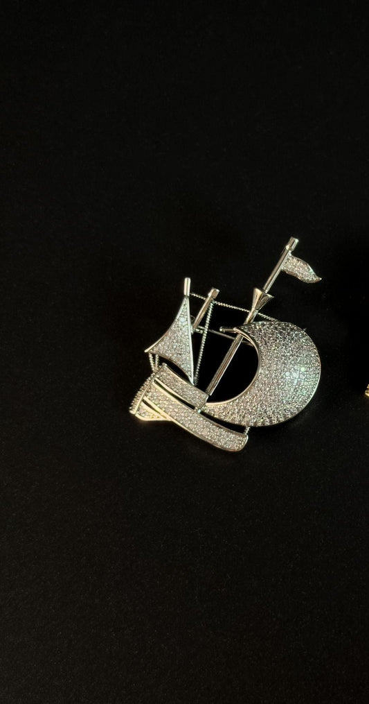 Alexiares · Starlit Sailing Ship Brooch