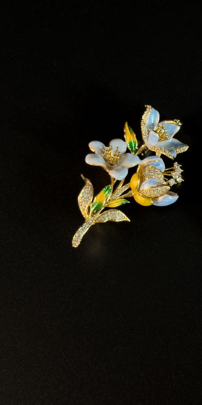 Anaxibia · Azure French Begonia Bouquet Brooch