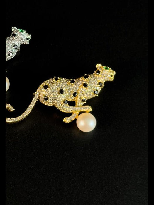 Gold Cheetah Brooch