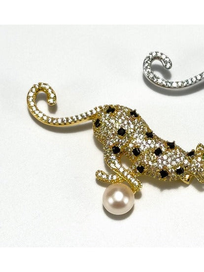 Gold Cheetah Brooch