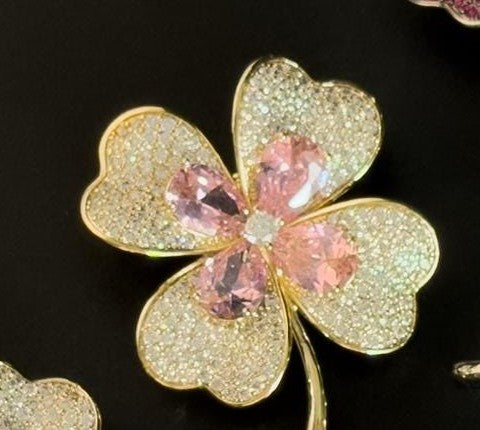 Aeacides · Rose Four-Leaf Clover Brooch