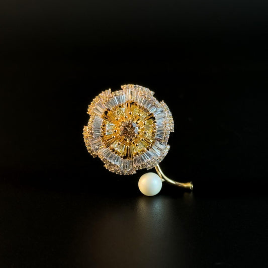 Gold Flower Brooch