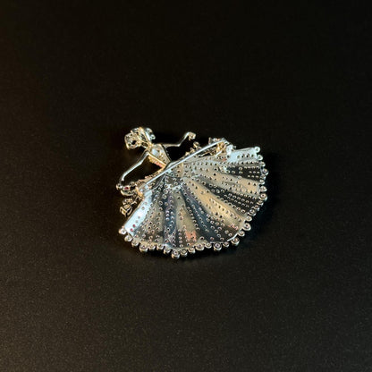 Colored Diamond and Cubic Zirconia Ballerina Brooch