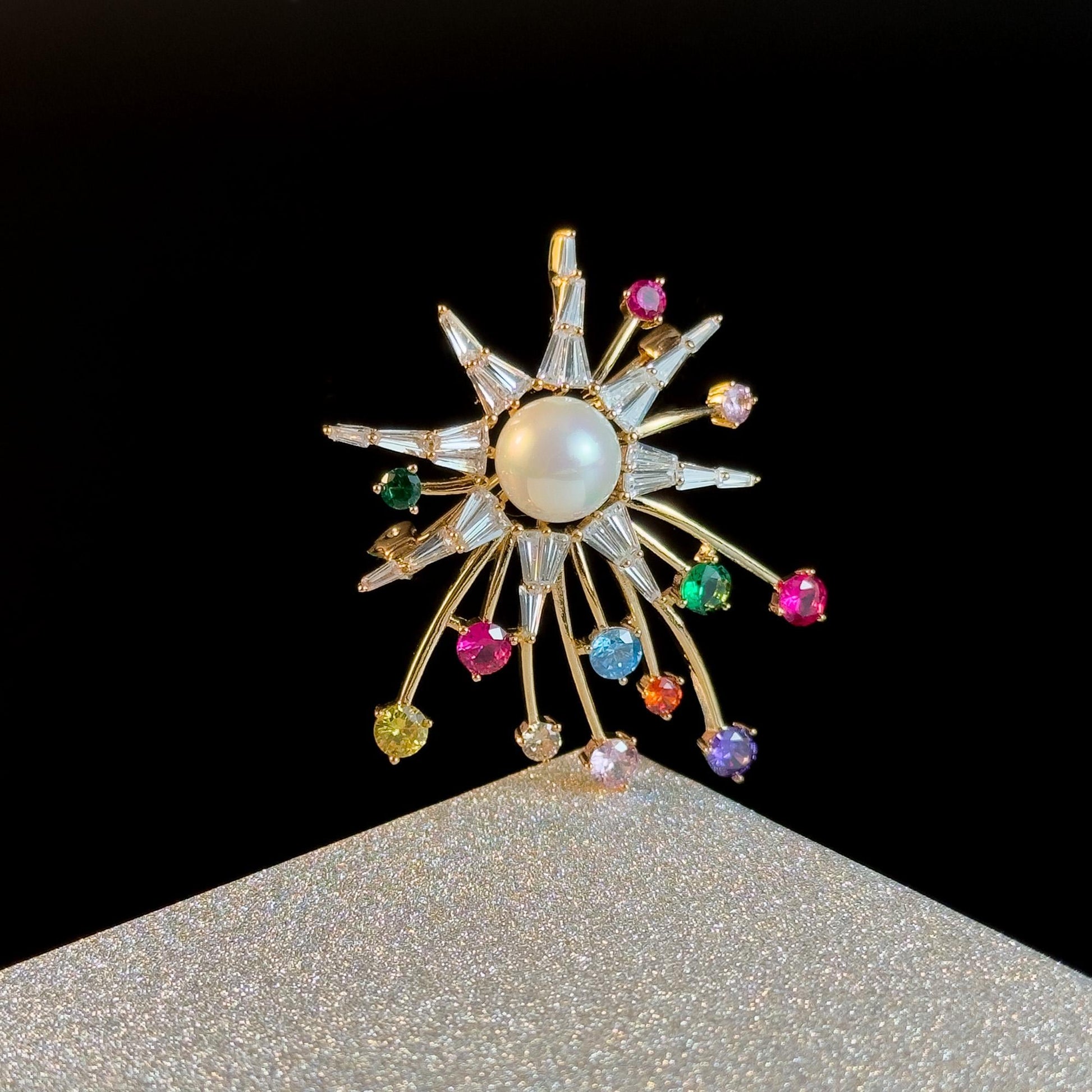 Colorful Pearl Rhinestone Brooch