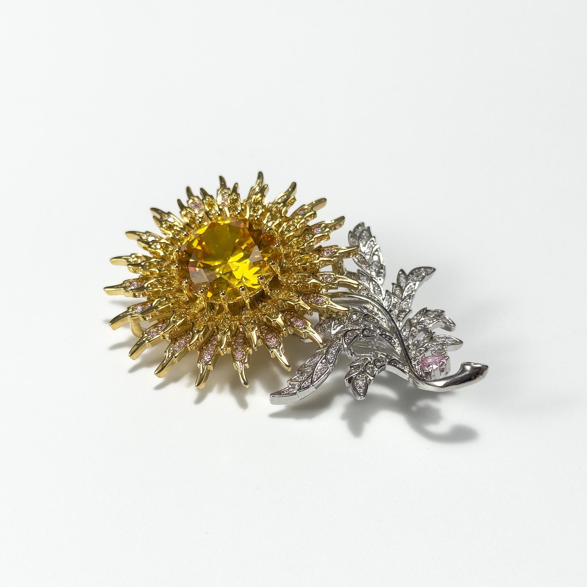 Rhinestone Sunflower Brooch