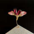 Fuchsia Zircon Orchid Brooch