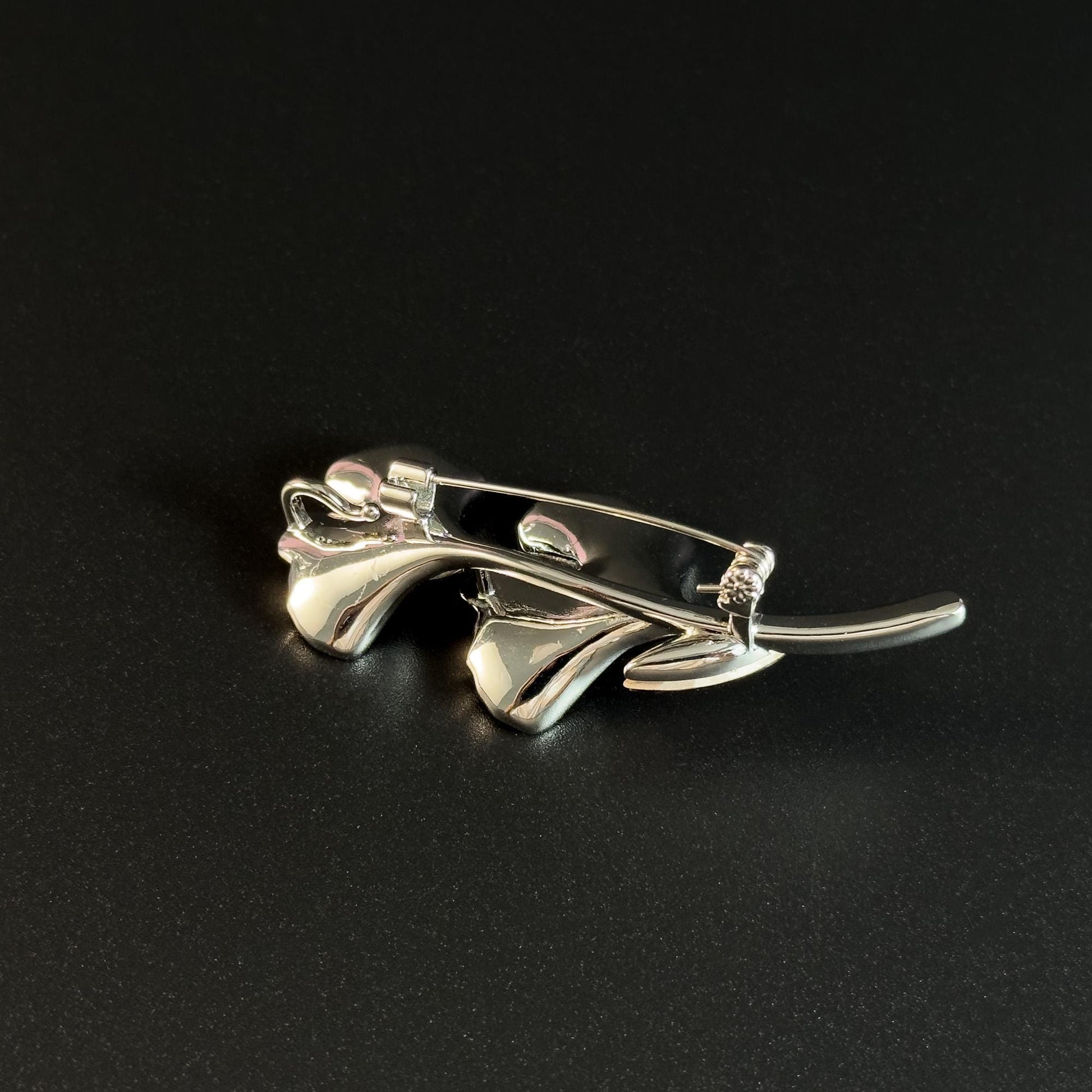 Purple Ginkgo Leaf Rhinestone Brooch