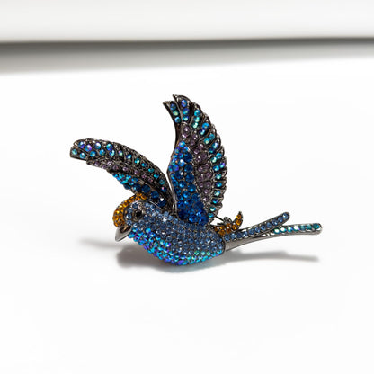 Blue Bird-Shaped Brooch