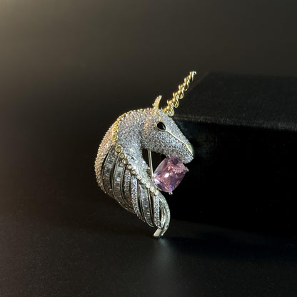 Unicorn-Shaped Brooch