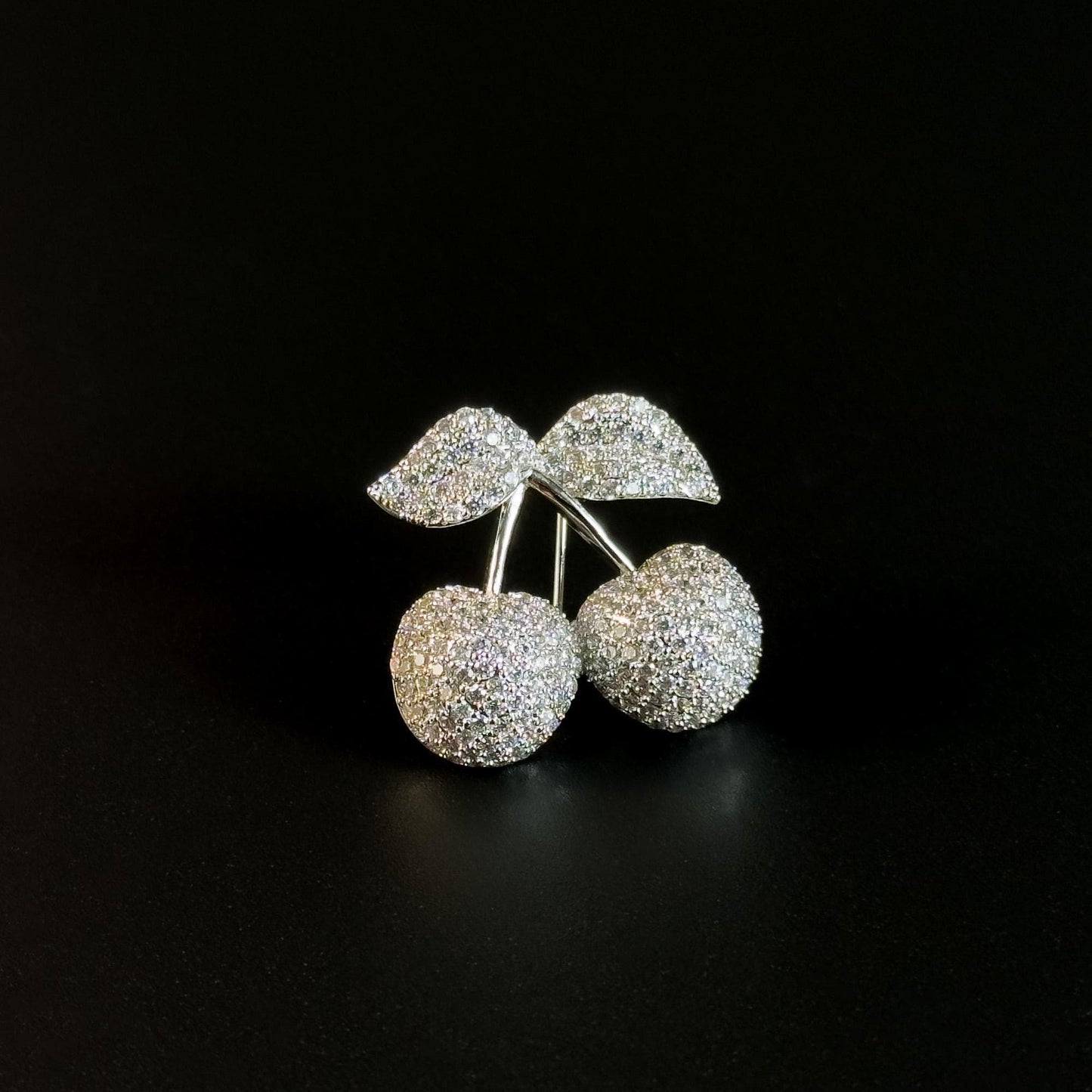 Silver Cherry Brooch