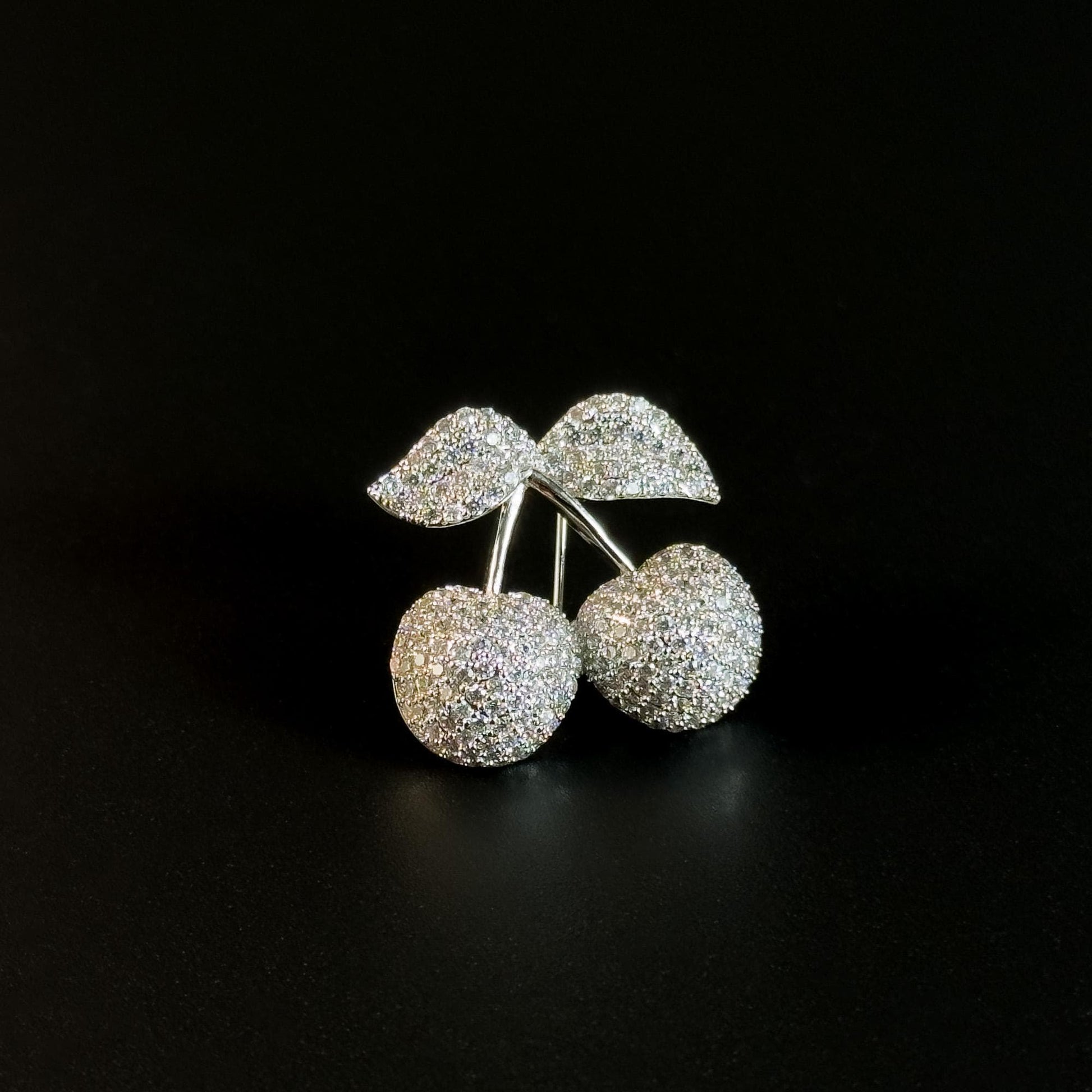 Silver Cherry Brooch