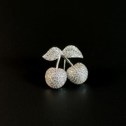 Silver Cherry Brooch